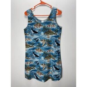 VTG  Island candy Women’s Hawaiian Sleeveless Dress  Cotton Tropical/  M